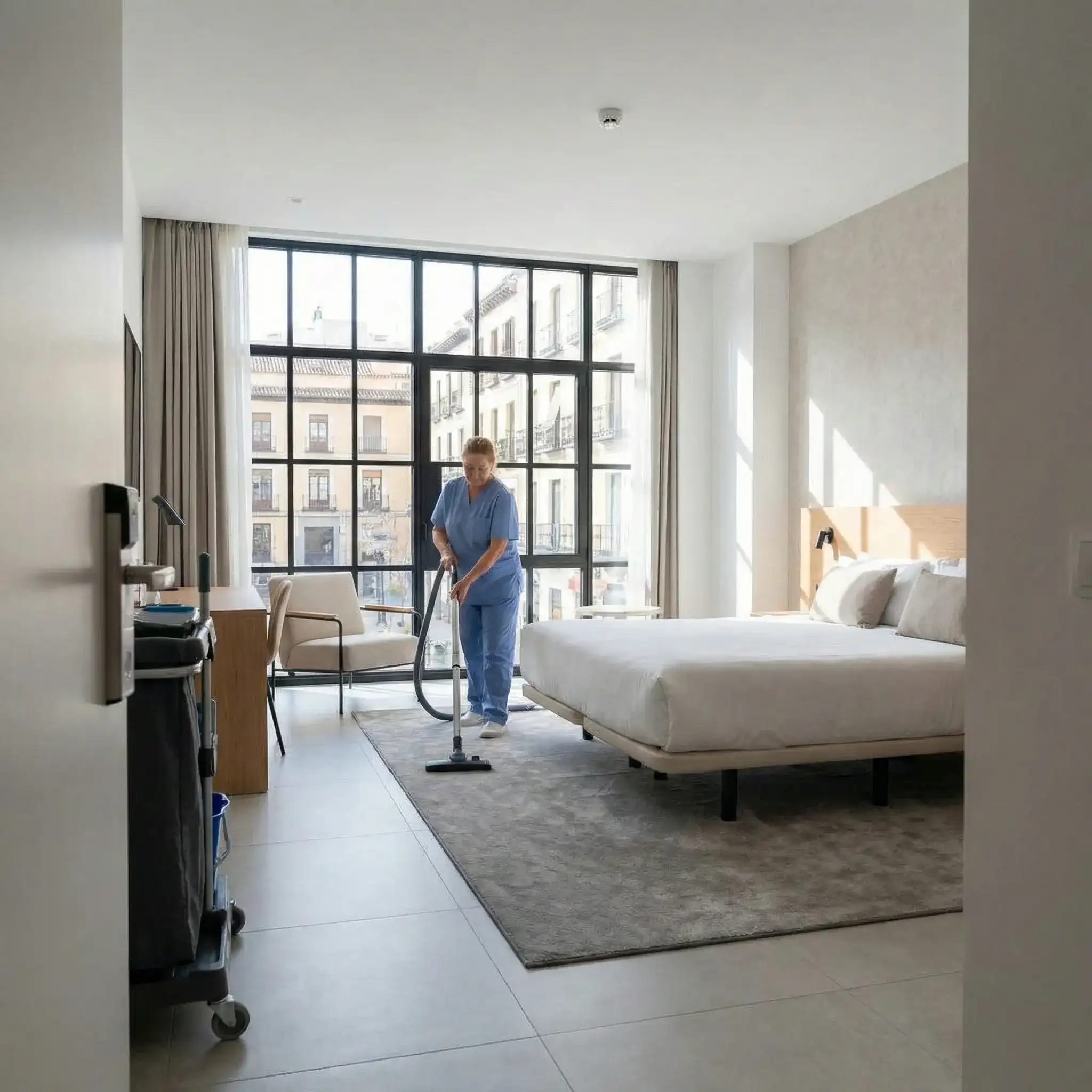 Apartamento Airbnb preparado tras limpieza profesional